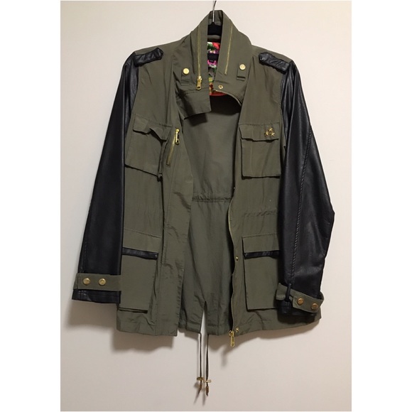 Steve Madden faux leather sleeve utility jacket - Picture 2 of 5